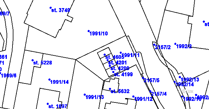 Parcela st. 4605 v KÚ Šumperk, Katastrální mapa