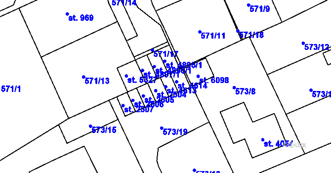 Parcela st. 4613 v KÚ Šumperk, Katastrální mapa