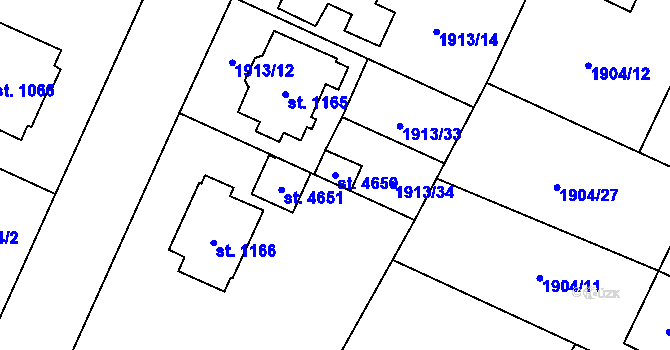 Parcela st. 4650 v KÚ Šumperk, Katastrální mapa