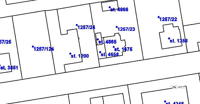 Parcela st. 4658 v KÚ Šumperk, Katastrální mapa