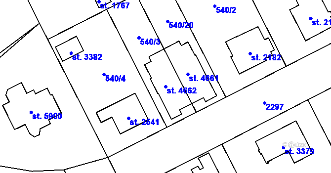 Parcela st. 4662 v KÚ Šumperk, Katastrální mapa
