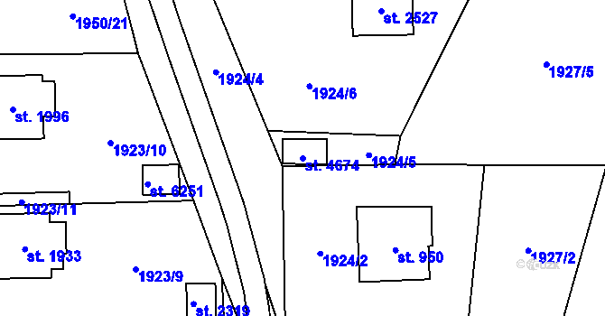 Parcela st. 4674 v KÚ Šumperk, Katastrální mapa
