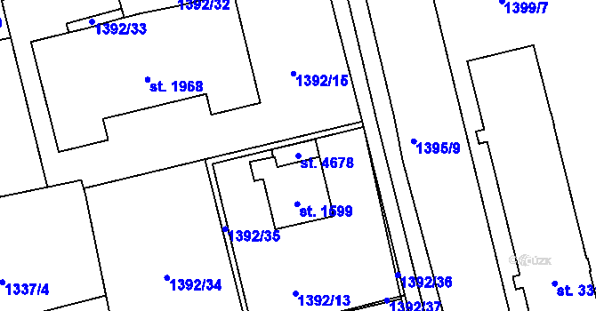 Parcela st. 4678 v KÚ Šumperk, Katastrální mapa