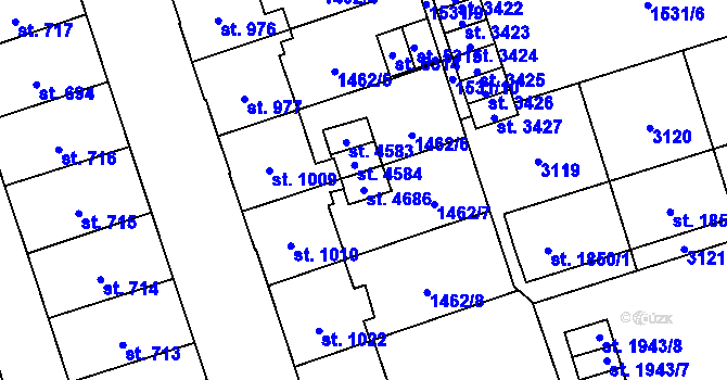 Parcela st. 4686 v KÚ Šumperk, Katastrální mapa