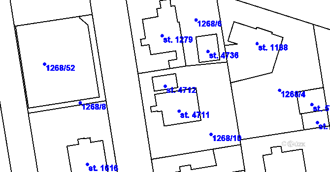 Parcela st. 4712 v KÚ Šumperk, Katastrální mapa