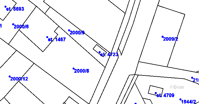 Parcela st. 4723 v KÚ Šumperk, Katastrální mapa