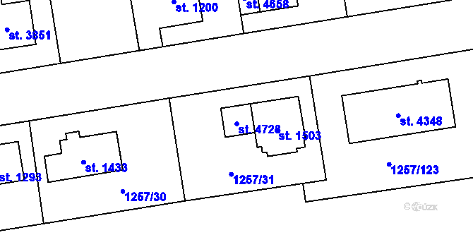Parcela st. 4728 v KÚ Šumperk, Katastrální mapa