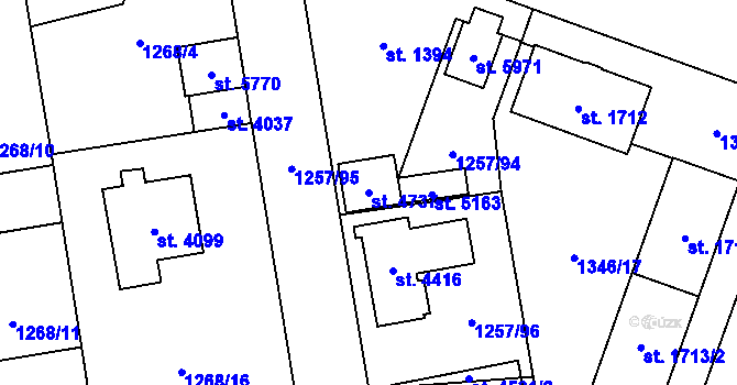 Parcela st. 4737 v KÚ Šumperk, Katastrální mapa