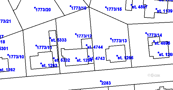 Parcela st. 4744 v KÚ Šumperk, Katastrální mapa
