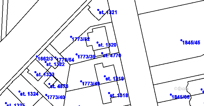 Parcela st. 4770 v KÚ Šumperk, Katastrální mapa