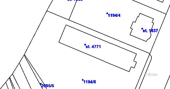 Parcela st. 4771 v KÚ Šumperk, Katastrální mapa