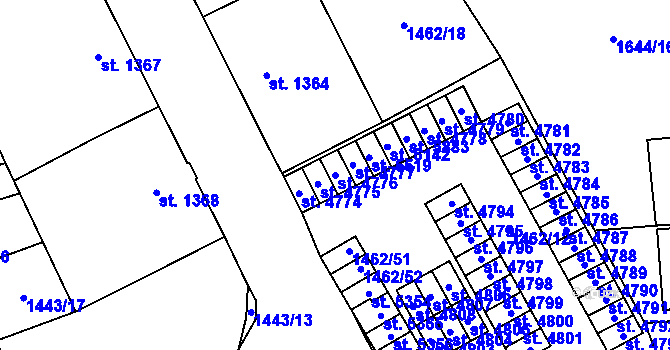 Parcela st. 4776 v KÚ Šumperk, Katastrální mapa