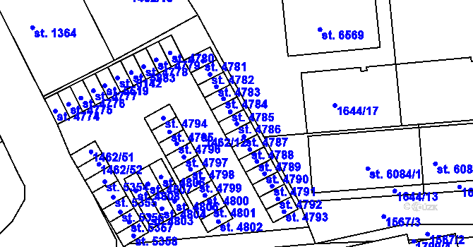 Parcela st. 4786 v KÚ Šumperk, Katastrální mapa