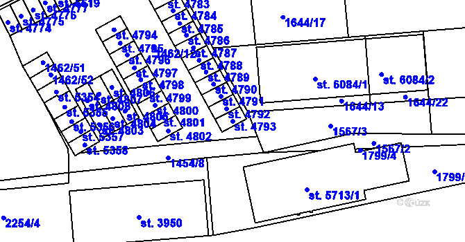 Parcela st. 4793 v KÚ Šumperk, Katastrální mapa