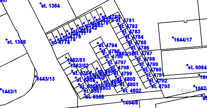 Parcela st. 4796 v KÚ Šumperk, Katastrální mapa