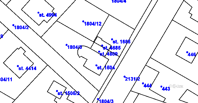 Parcela st. 4809 v KÚ Šumperk, Katastrální mapa