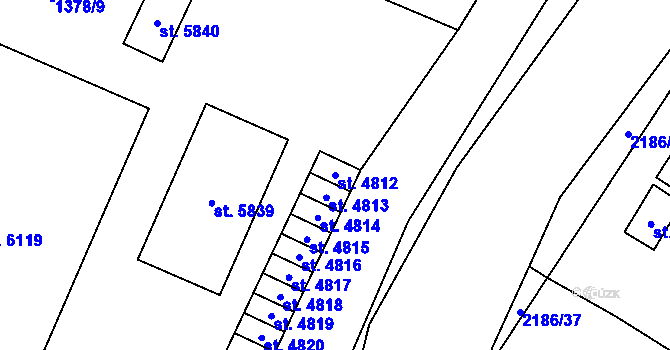 Parcela st. 4812 v KÚ Šumperk, Katastrální mapa