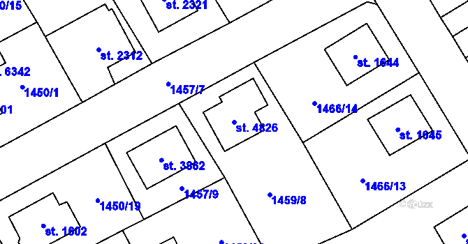 Parcela st. 4826 v KÚ Šumperk, Katastrální mapa