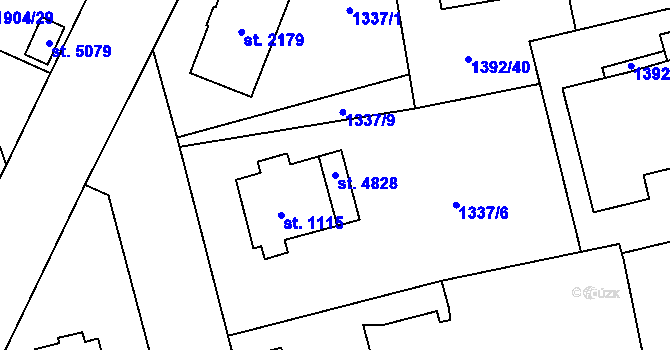 Parcela st. 4828 v KÚ Šumperk, Katastrální mapa