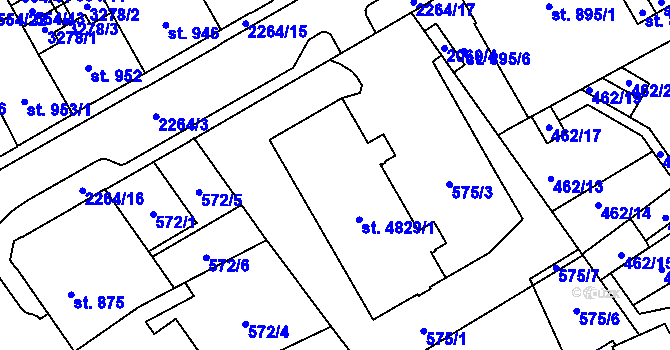 Parcela st. 4829/1 v KÚ Šumperk, Katastrální mapa