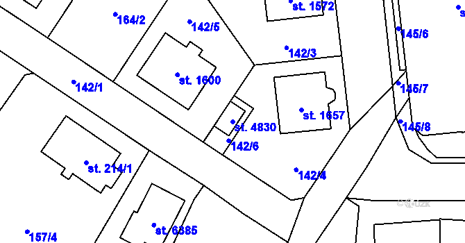 Parcela st. 4830 v KÚ Šumperk, Katastrální mapa
