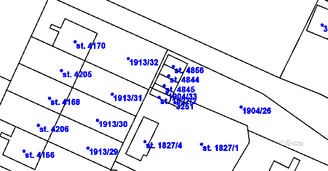 Parcela st. 4845 v KÚ Šumperk, Katastrální mapa