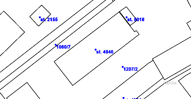 Parcela st. 4846 v KÚ Šumperk, Katastrální mapa