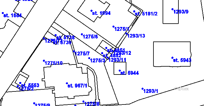 Parcela st. 4852 v KÚ Šumperk, Katastrální mapa