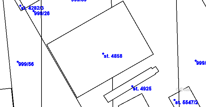 Parcela st. 4858 v KÚ Šumperk, Katastrální mapa