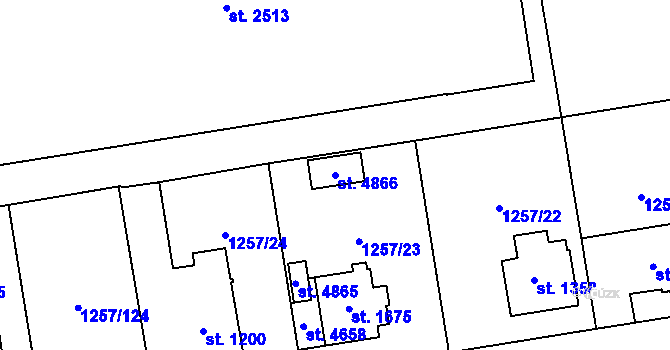Parcela st. 4866 v KÚ Šumperk, Katastrální mapa