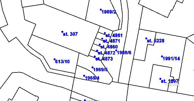 Parcela st. 4872 v KÚ Šumperk, Katastrální mapa