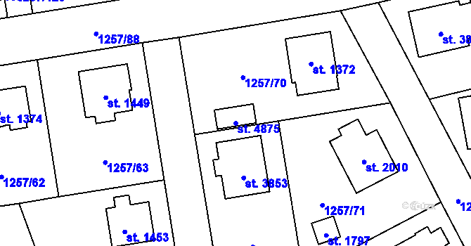 Parcela st. 4875 v KÚ Šumperk, Katastrální mapa
