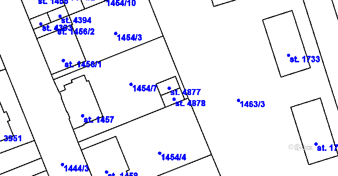 Parcela st. 4877 v KÚ Šumperk, Katastrální mapa