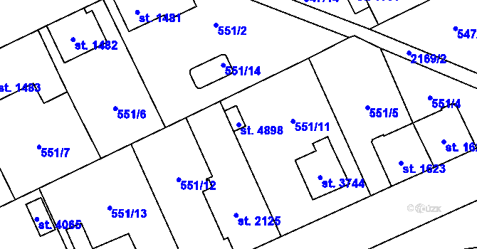 Parcela st. 4898 v KÚ Šumperk, Katastrální mapa