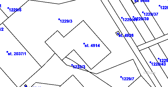 Parcela st. 4914 v KÚ Šumperk, Katastrální mapa