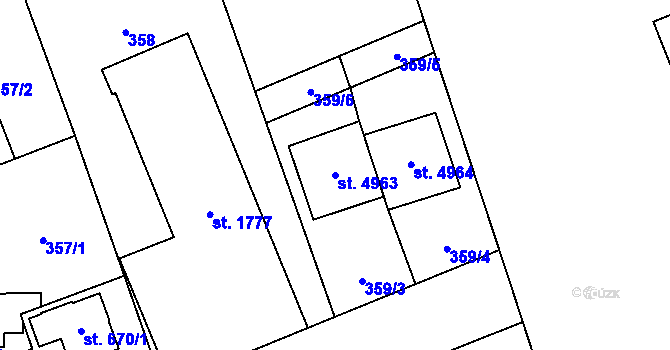 Parcela st. 4963 v KÚ Šumperk, Katastrální mapa