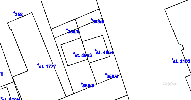Parcela st. 4964 v KÚ Šumperk, Katastrální mapa