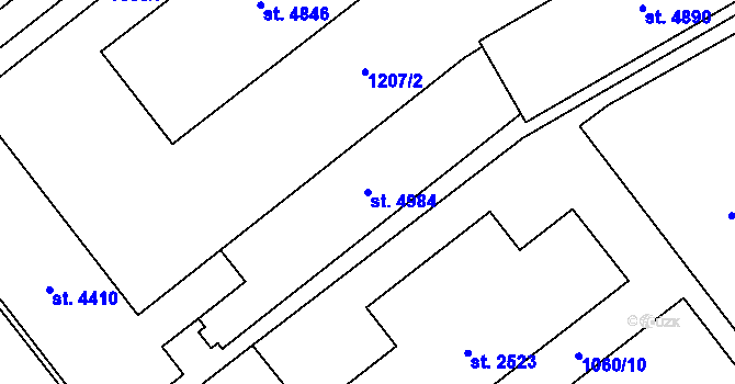 Parcela st. 4984 v KÚ Šumperk, Katastrální mapa