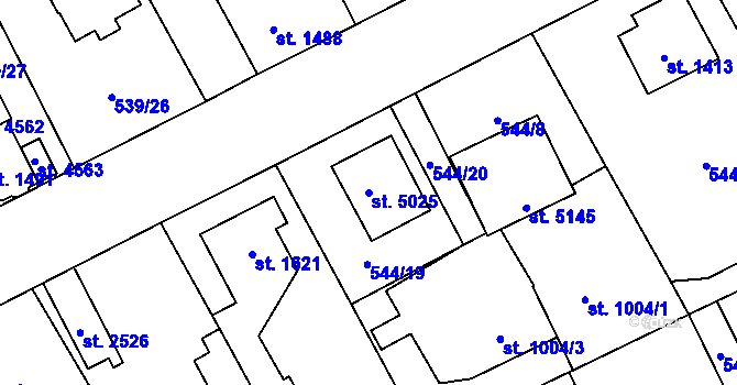 Parcela st. 5025 v KÚ Šumperk, Katastrální mapa