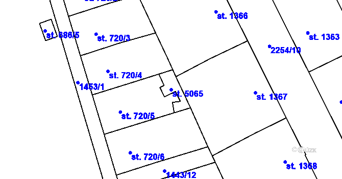 Parcela st. 5065 v KÚ Šumperk, Katastrální mapa