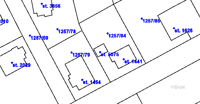 Parcela st. 5075 v KÚ Šumperk, Katastrální mapa