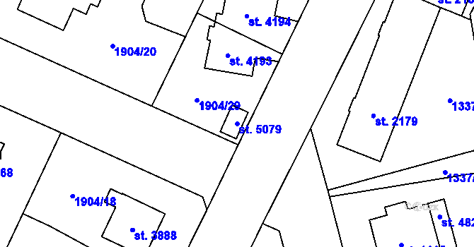 Parcela st. 5079 v KÚ Šumperk, Katastrální mapa