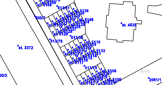 Parcela st. 5119 v KÚ Šumperk, Katastrální mapa