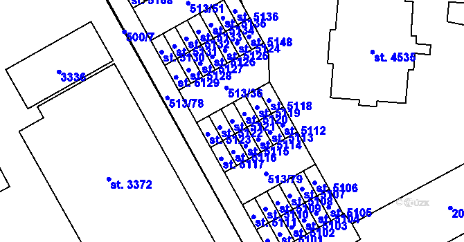 Parcela st. 5121 v KÚ Šumperk, Katastrální mapa