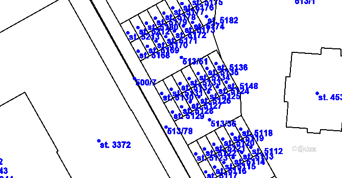 Parcela st. 5131 v KÚ Šumperk, Katastrální mapa