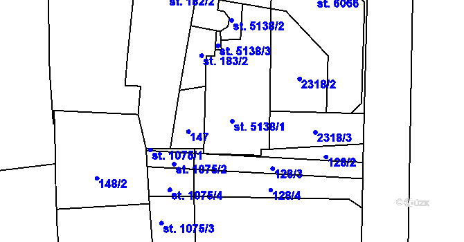 Parcela st. 5138/1 v KÚ Šumperk, Katastrální mapa