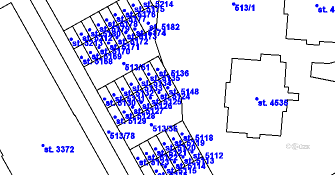 Parcela st. 5148 v KÚ Šumperk, Katastrální mapa
