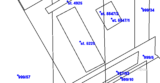 Parcela st. 5225 v KÚ Šumperk, Katastrální mapa