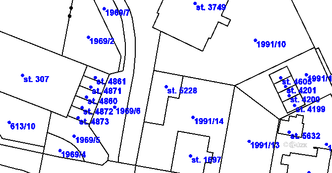 Parcela st. 5228 v KÚ Šumperk, Katastrální mapa