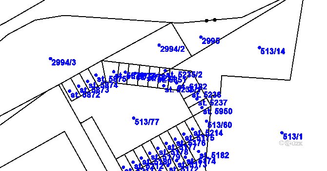 Parcela st. 5235/1 v KÚ Šumperk, Katastrální mapa